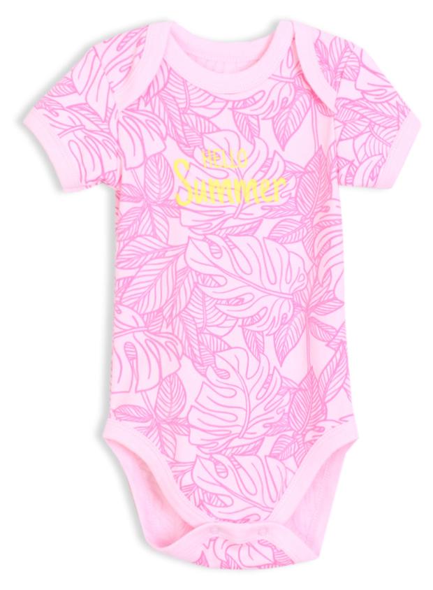 

Боди для девочки Котмаркот Hello summer с коротким рукавом розовое