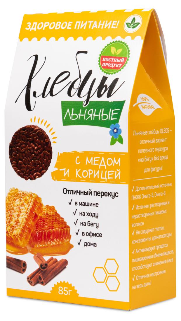 

Хлебцы льняные OLEOS с медом и корицей, 85 г