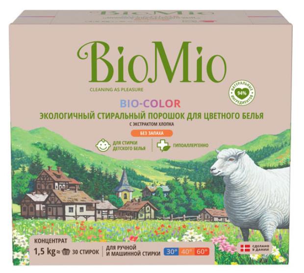 

Стиральный порошок BioMio для цветного белья с экстрактом хлопка, 1,5 кг