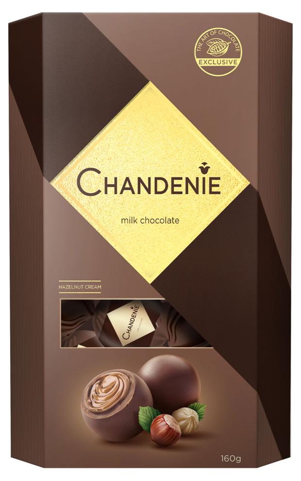 Конфеты из молочного шоколада Chandenie c ореховой начинкой, 160 г конфеты maître truffout pralines из молочного шоколада капучино 125 г