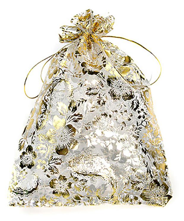 Мешок шифон GrandGift с тиснением, 15х20 см