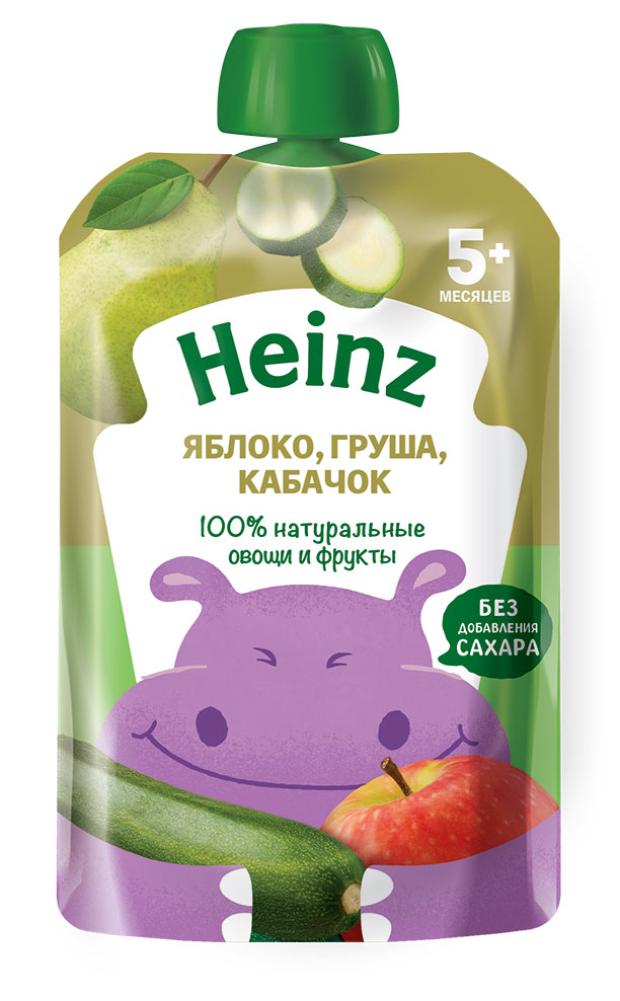 Пюре Heinz яблоко груша кабачок с 5 мес.., 90 г пюре heinz чернослив с 5 мес 80 г