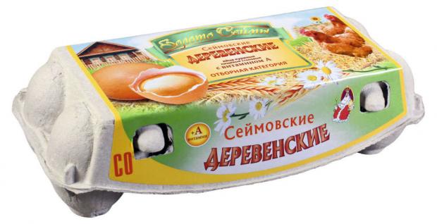 Яйца куриные Золото Сеймы Сеймовские деревенские С0, 10 шт