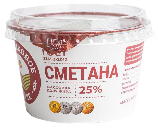 

Сметана Родниковое поле 25%, 180 г
