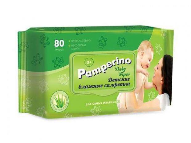 Влажные салфетки детские Pamperino, 80 шт (мин. заказ 3 шт.)