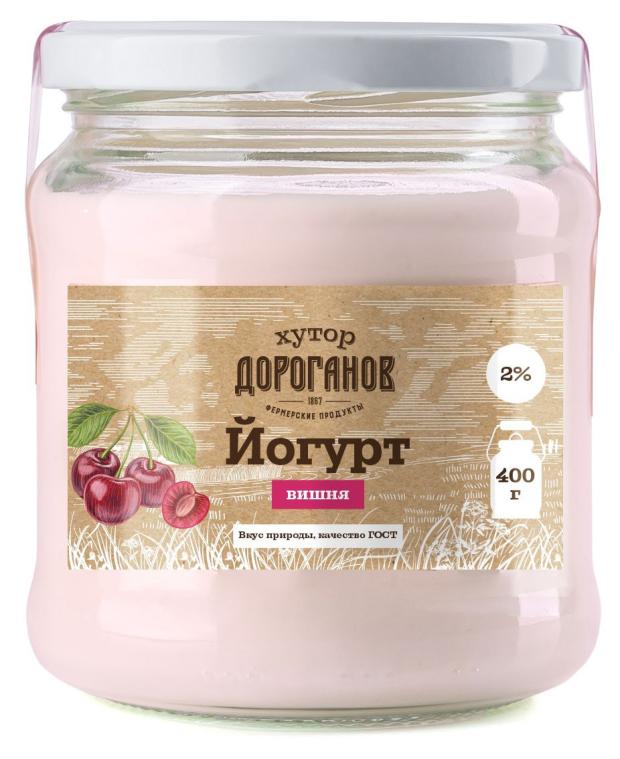

Йогурт Хутор Дороганов вишня 2% БЗМЖ, 400 г