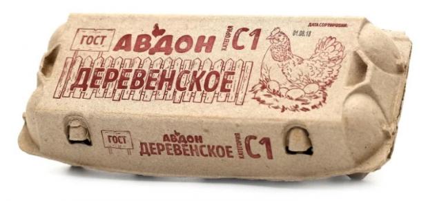 Яйца куриные Авдон Деревенские С1, 10 шт