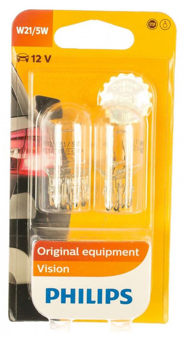 

Лампа накаливания Philips 12V W21/5W W3x16q, 2 шт