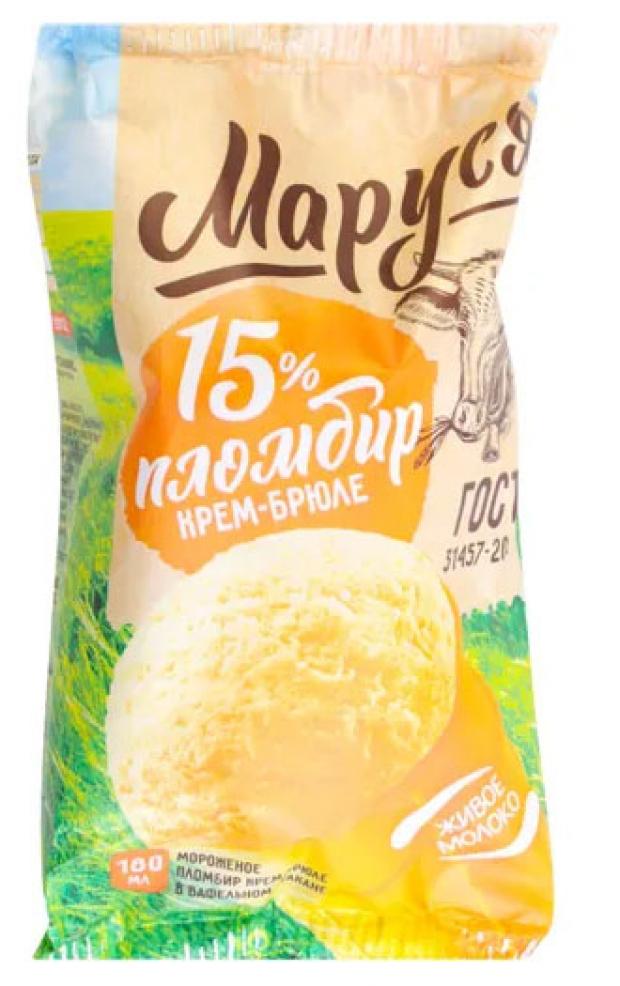 Мороженое пломбир Маруся крем-брюле БЗМЖ, 90 г