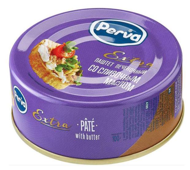 Паштет печеночный Perva Extra со сливочным маслом 100 г 104₽