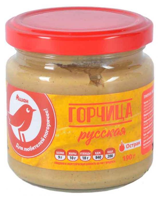 

Горчица АШАН русская острая, 190 г