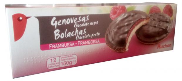 

Печенье бисквитное АШАН Genovesas с малиновой прослойкой, 150 г