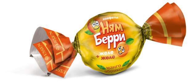 Конфеты Essen Нямберри со вкусом абрикоса и манго, вес конфеты essen даежъ с карамелью сливками и криспи вес