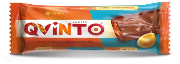 Батончик Essen Qvinto с какао апельсиновый, 29 г
