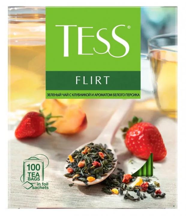 Чай зеленый Tess Flirt в пакетиках, 100 шт чай tess 20пир 1 8г зеленый джинджер мохито пирамидки