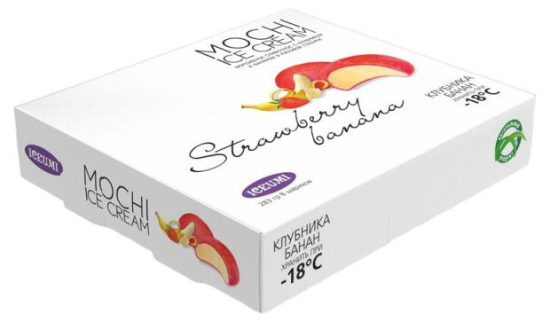 

Мороженое сливочное Iceumi Mochi клубника банан в рисовой глазури, 300 г