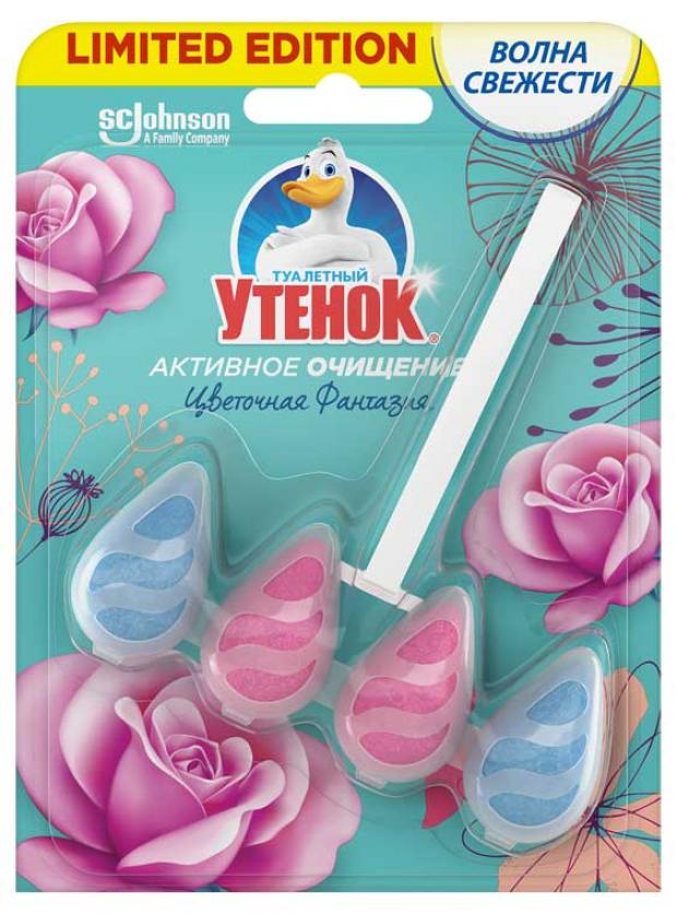 

Подвесной блок для унитаза «Туалетный Утенок» Активное очищение Цветочная фантазия, 38,6 г