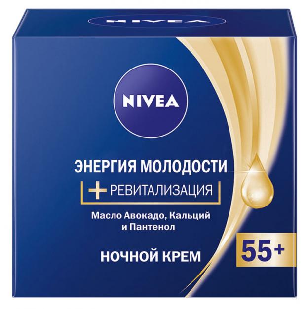 

Крем для лица ночной Nivea энергия молодости 55+, 50 мл