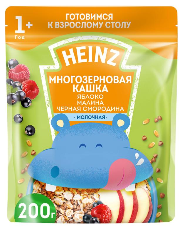 Кашка молочная Heinz Многозерновая яблоко-малина-черная смородина с 12 мес., 200 г