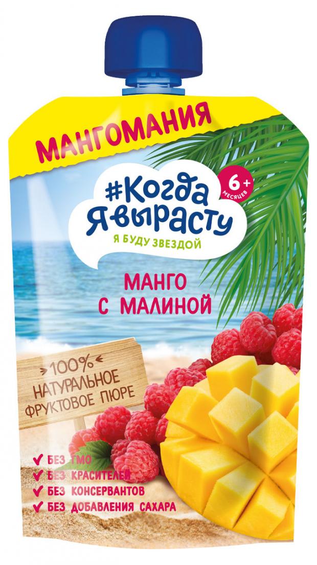 Пюре #Когда я вырасту манго с малиной с 6 мес., 180 г