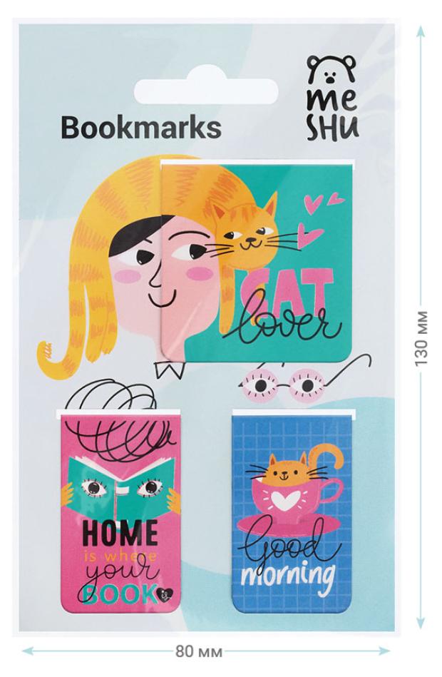 

Закладки магнитные для книг Meshu Cat lover, 3 шт