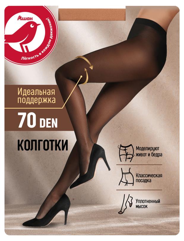 Колготки АШАН Красная птица Glase 70 den, р 2