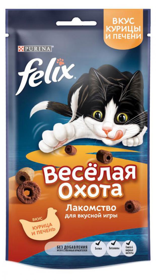 

Лакомство для кошек Felix Весёлая охота со вкусом курицы и печения, 50 г