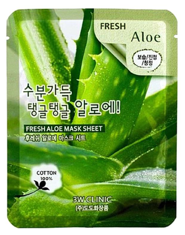 

Маска тканевая для лица 3W Clinic Fresh Aloe с картофелем, 23 мл