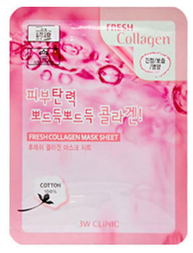 Маска для лица 3W Clinic Fresh Collagen Mask Sheet с коллагеном тканевая, 23 мл