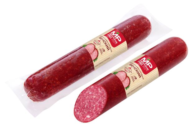 

Колбаса Мясницкий ряд Сервелат Венский (0,2-0,7 кг), 1 упаковка ~ 0,4 кг