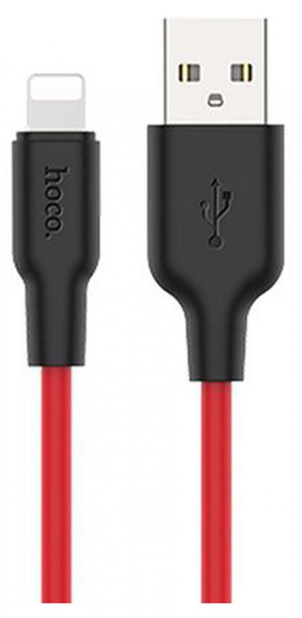 

USB кабель Hoco X21 Lightning 8-pin красный, 1 м