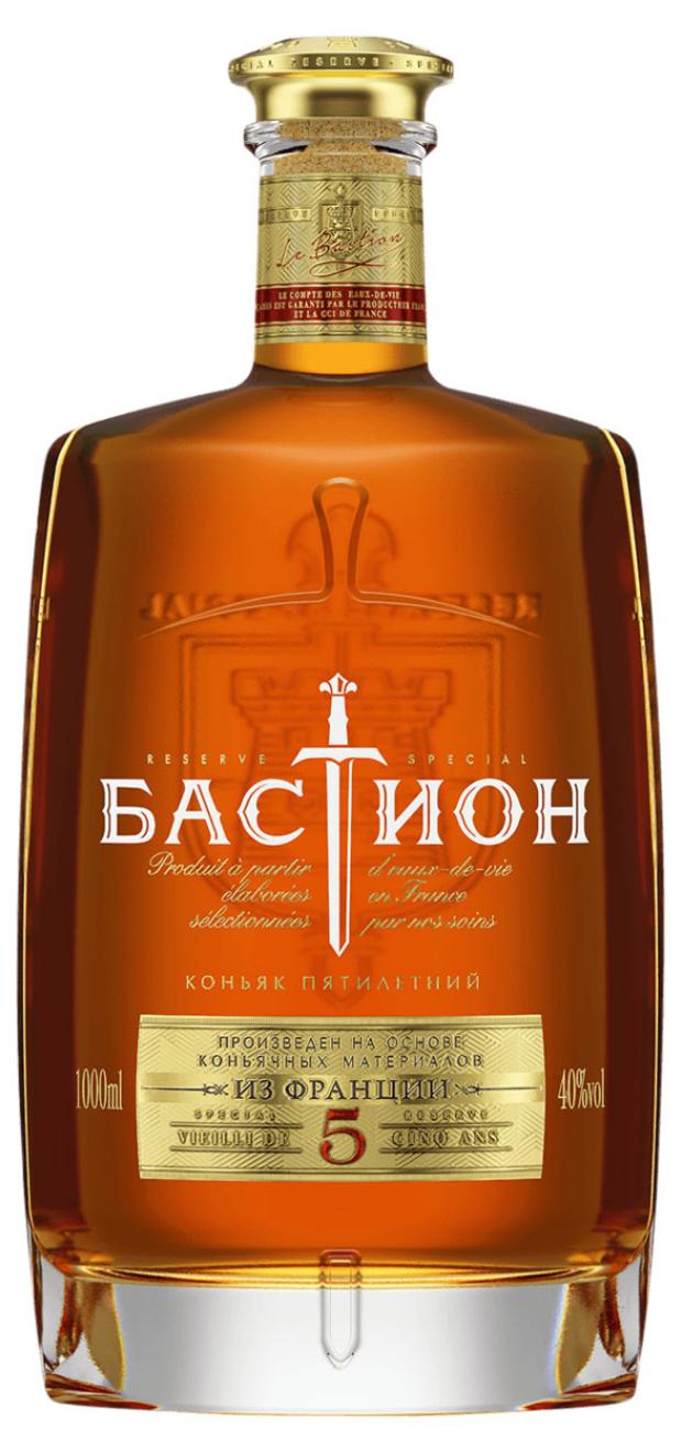 Коньяк Бастион 5 лет Россия, 1 л коньяк father s old barrel vsop 5 лет россия 0 1 л