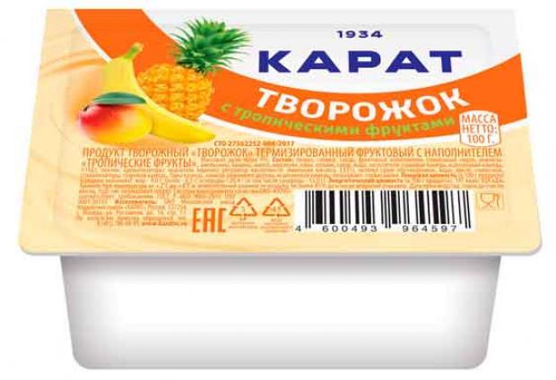 Творожок Карат тропические фрукты 9%, 100 г