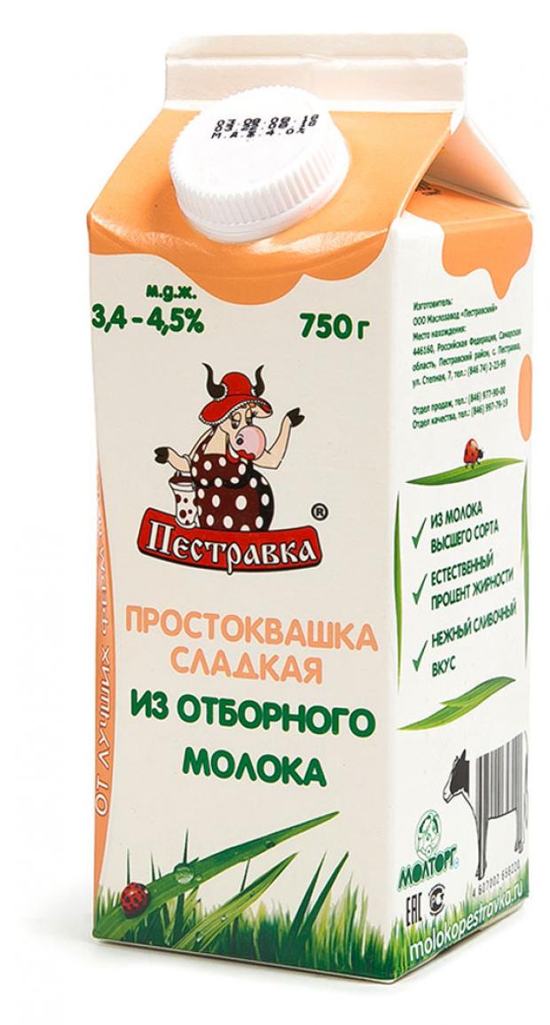 Простокваша Пестравка сладкая 3,4-4,5% БЗМЖ, 750 г