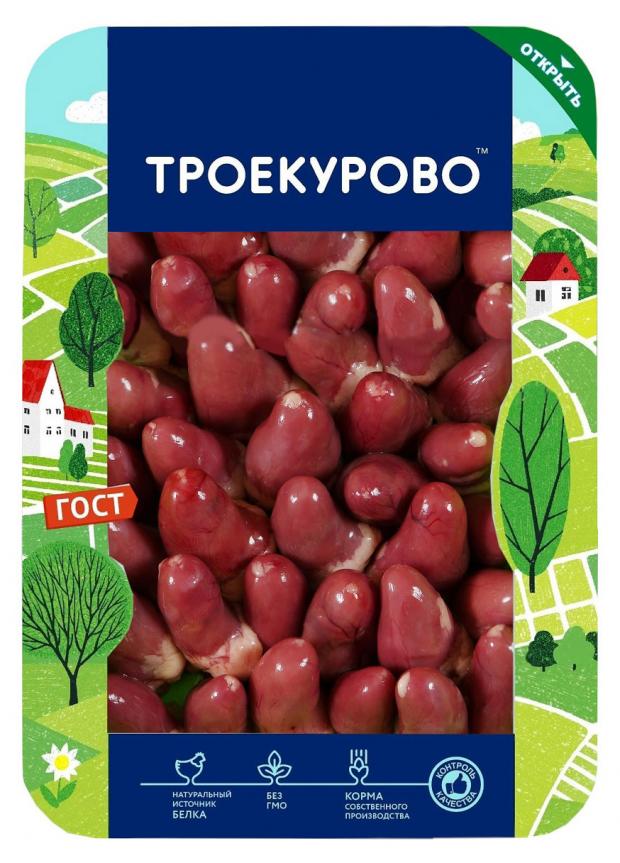 Сердце цыплят-бройлеров Троекурово охлажденная, 500 г голень цыпленка бройлера охлажденная 1кг