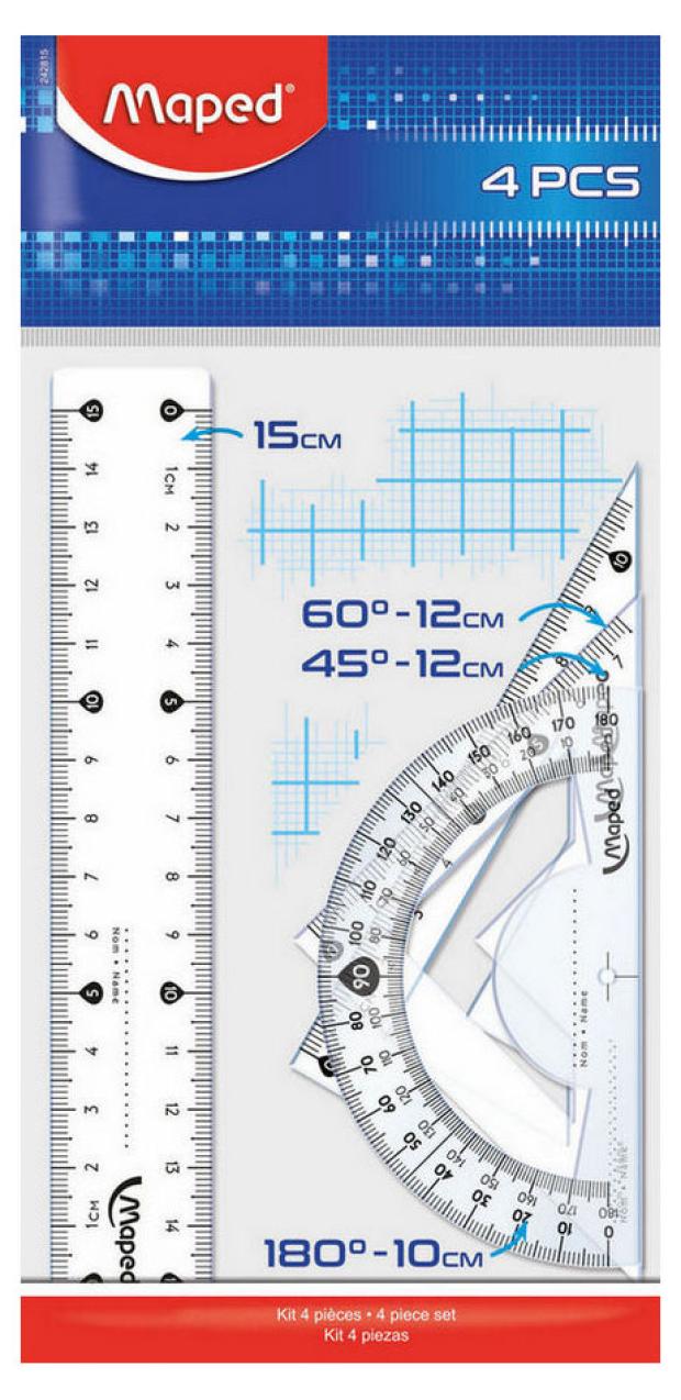 Набор чертежных инструментов Maped Start, 4 предмета