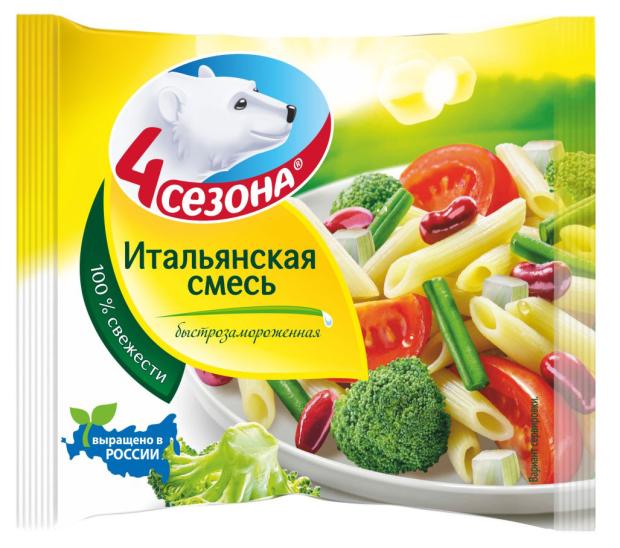 

Овощная смесь 4 Сезона Итальянская смесь быстрозамороженная, 400 г