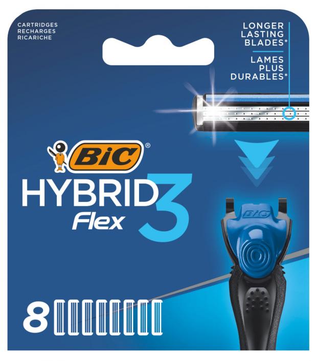 

Сменные кассеты для мужской бритвы, BIC Hybrid 3 Flex, 8 шт