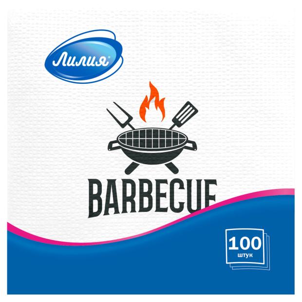 

Салфетки бумажные Лилия Barbecue однослойные, 100 шт