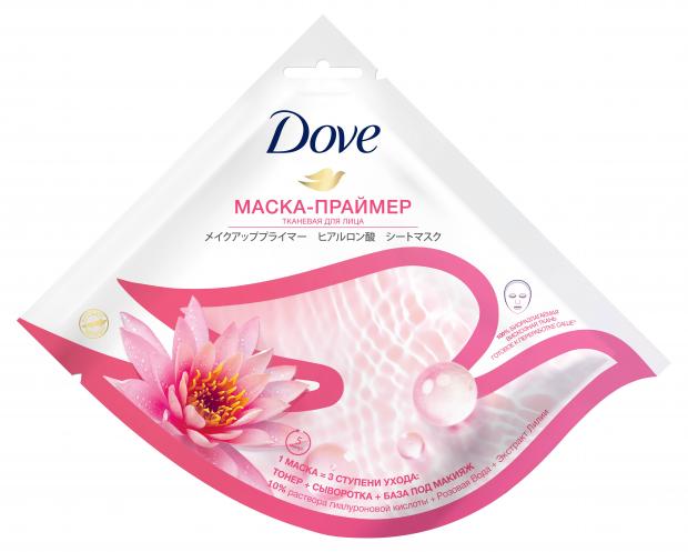 Тканевая маска-праймер для лица Dove для лица, 1 шт