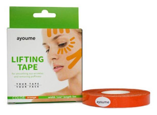 Тейп для лица Ayoume Kinesiology Tape Roll оранжевый, 1см х 5м