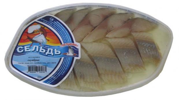 Ассорти рыбное в масле Бухта Пеликанoff сельдь скумбрия кусочки, 180 г