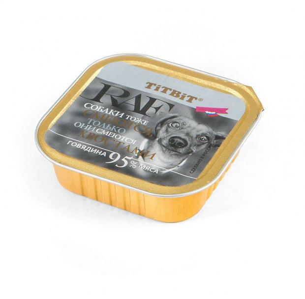 

Корм для собак TiTBiT RAF говядина, 100 г