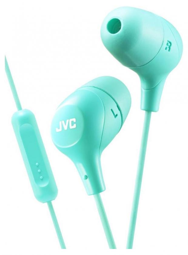 Наушники JVC HA-FX38M с микрофоном и пультом зеленые