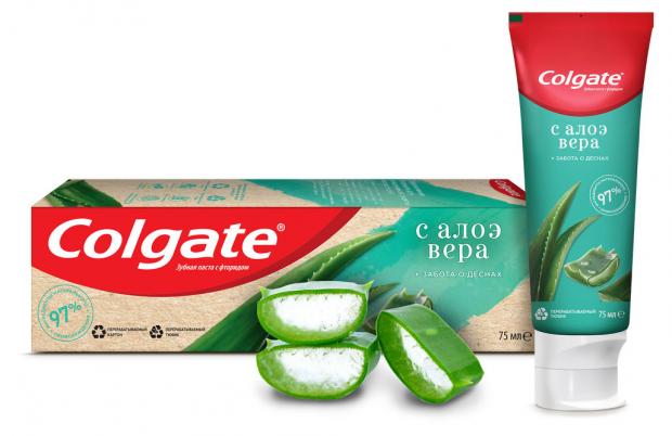 Зубная паста Colgate Naturals Забота о деснах с алоэ вера с фторидом, 75 мл