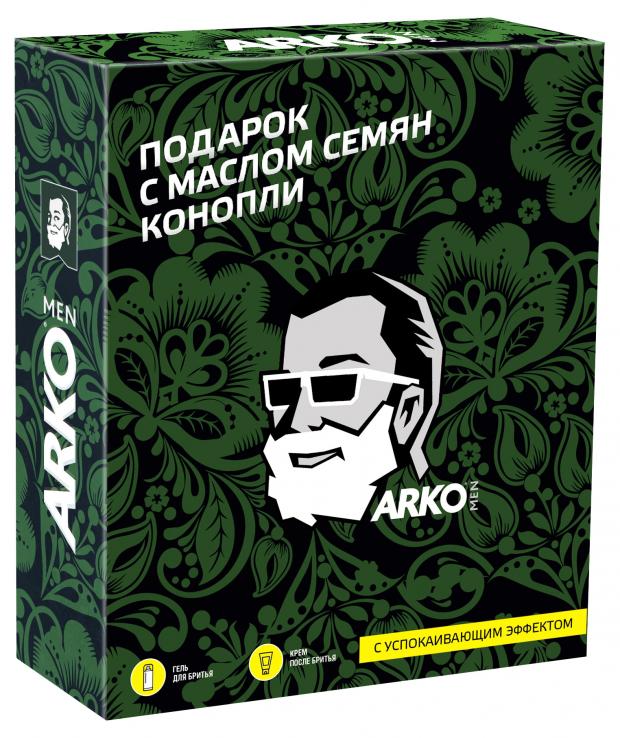 

Подарочный набор для мужчин Arko Men Hemp: Гель для бритья + Крем после бритья