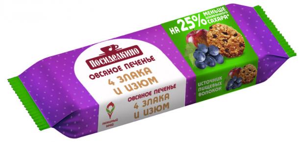 

Печенье «Посиделкино» 4 злака овсяное с изюмом, 160 г