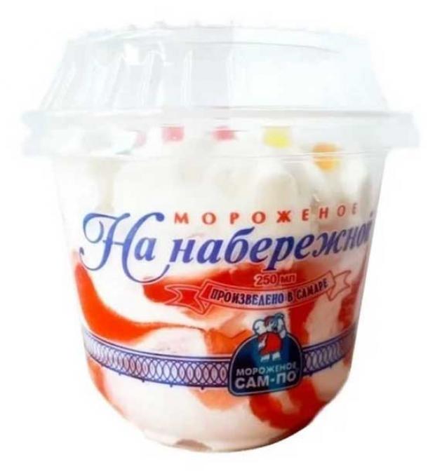 Мороженое пломбир Сам-по На набережной клубника БЗМЖ, 120 г