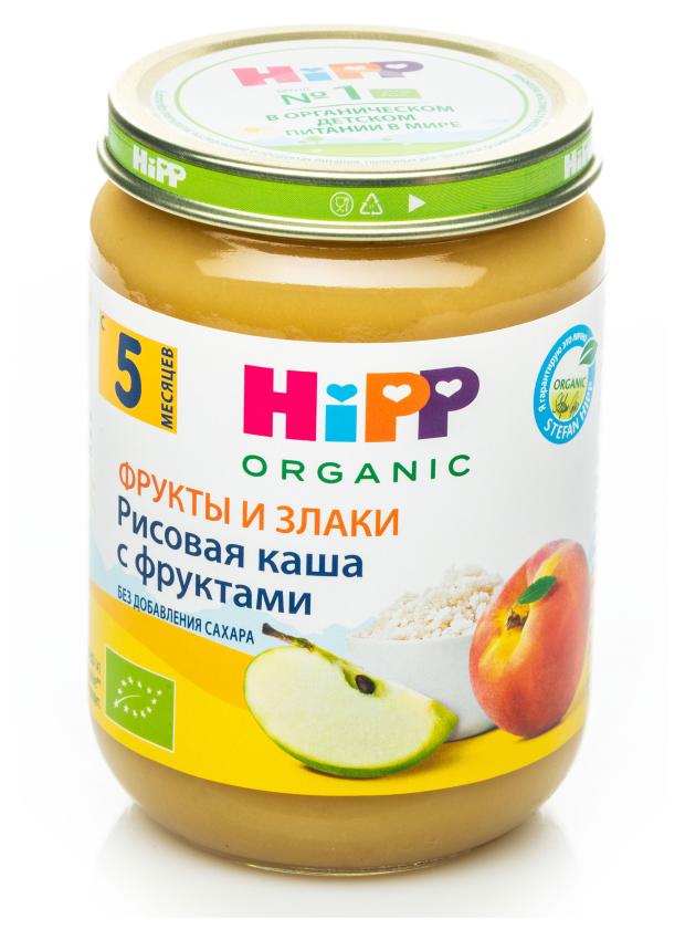Пюре HiPP каша из цельного риса с фруктами с 5 месяцев, 190 г