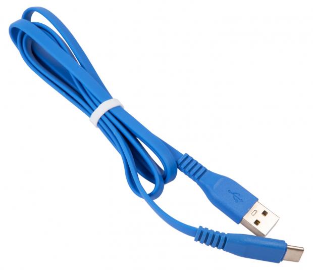 Дата-кабель mObility USB-Type-C 3А плоский синий, 2 м